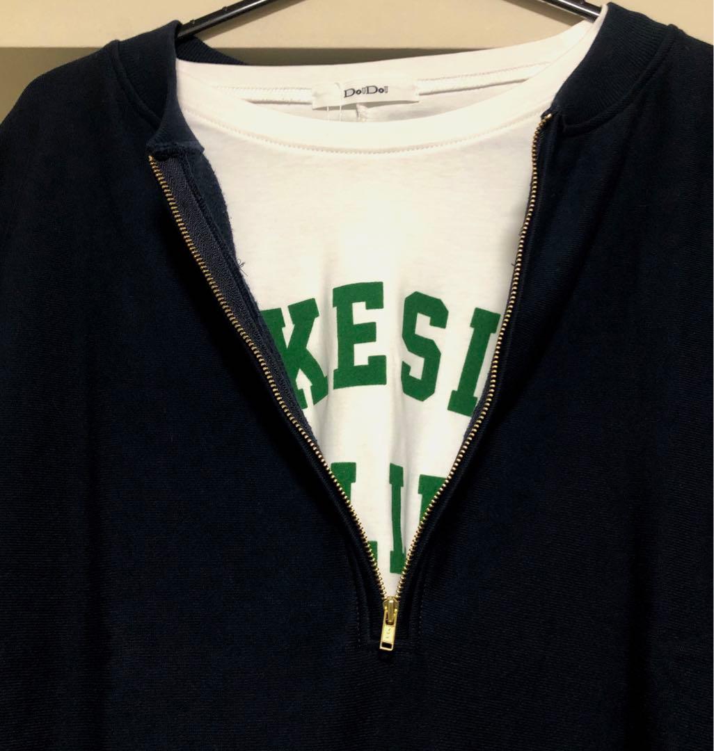 doudou【こっち企画】ハーフジップスウェット ＆ロゴロンT 今季 セット売り