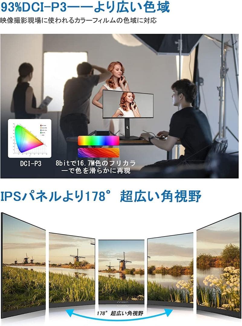75Hz、2K縦置き対応Type-C対応29インチモニターウルトラワイド