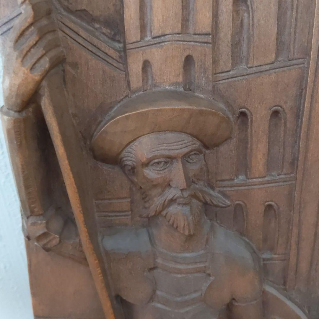 ドン・キホーテとサンチョパンサ 素晴らしい手彫り 壁掛け　激レア　存在感抜群