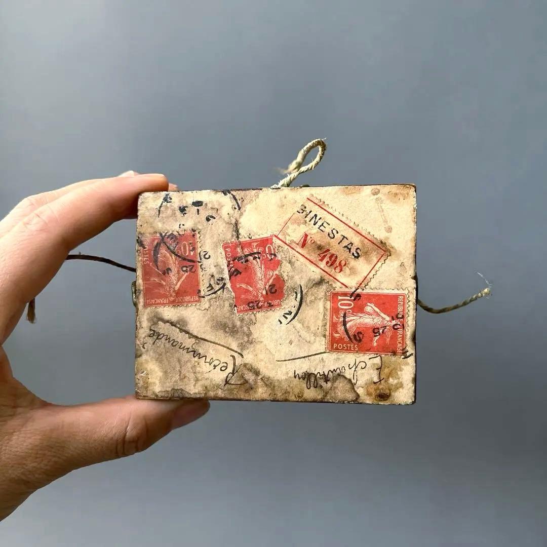 France 小包木箱 蝋印 antique brocante 一点物