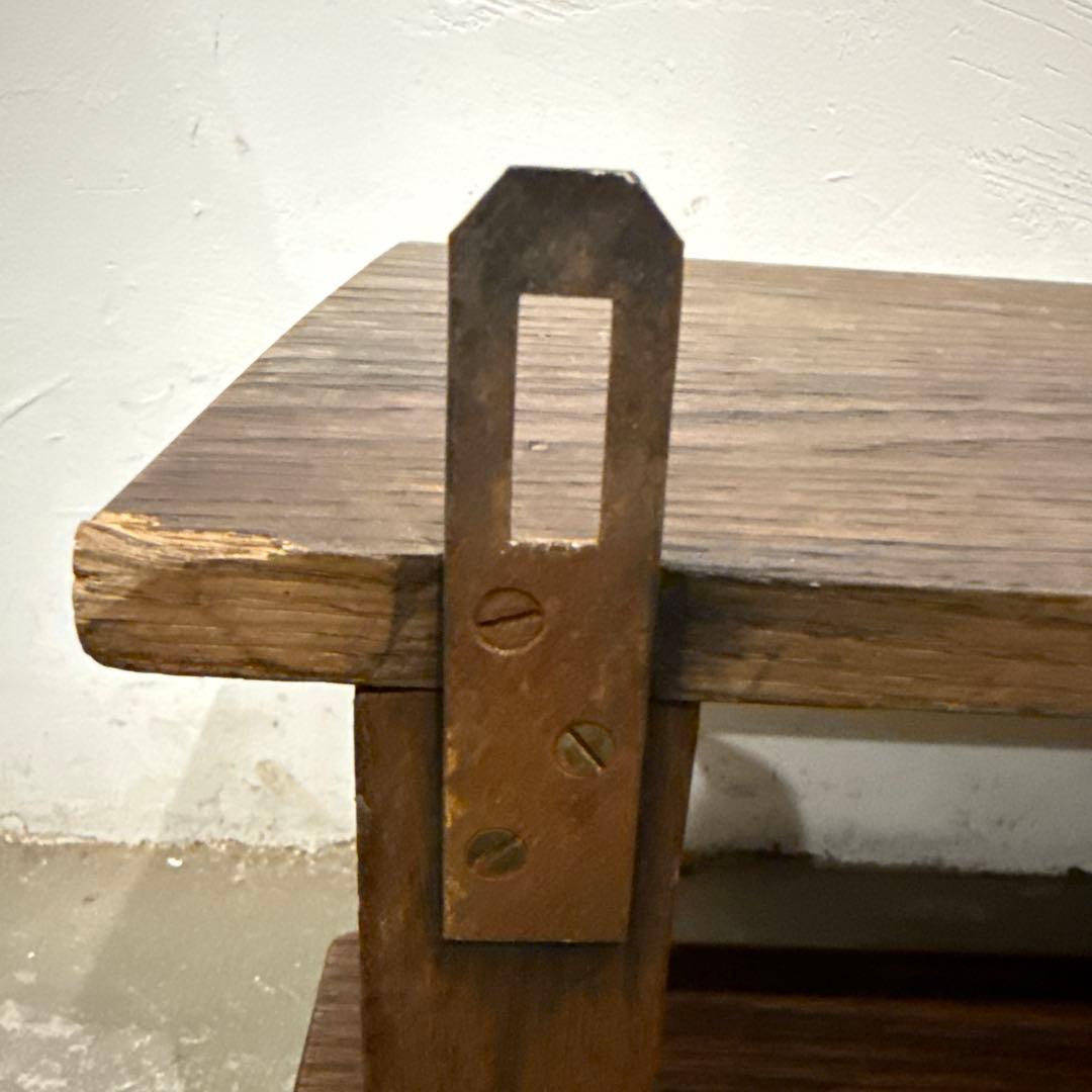 ヴィンテージ　木製ウォールシェルフ　2段シェルフ