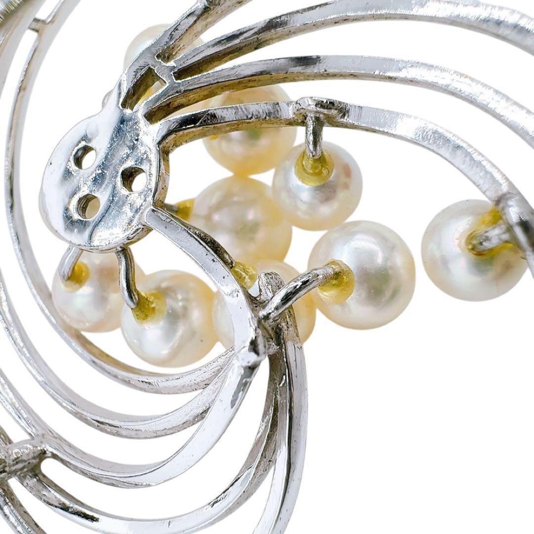 【希少/美品】タサキ ブローチ パール 真珠 7mm ラウンド シルバー 刻印