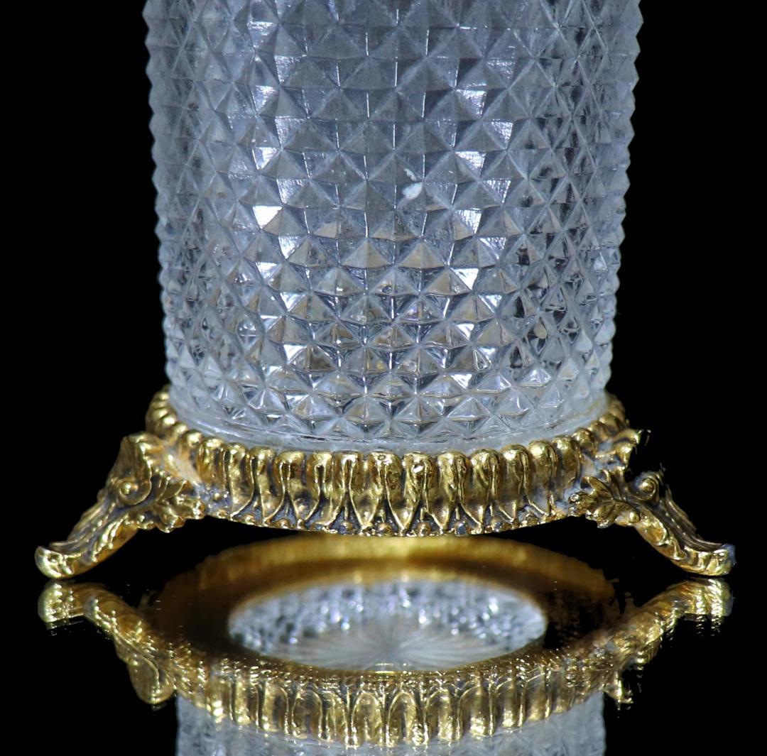 オールド・バカラ 1890年 名品 天使文ゴールド装飾ディアマン・ビゾー小物入れ