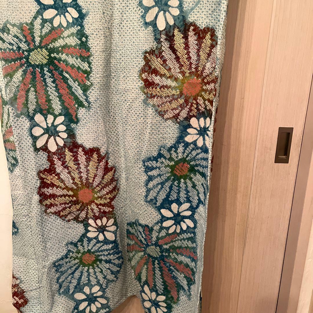 美品　有松絞り　総絞り　浴衣 夏物　パステル