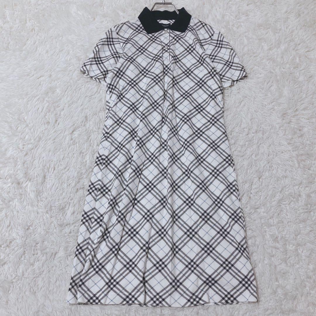 バーバリーゴルフ　半袖ワンピース　ゴルフウェア　半袖　チェック柄　日本製
