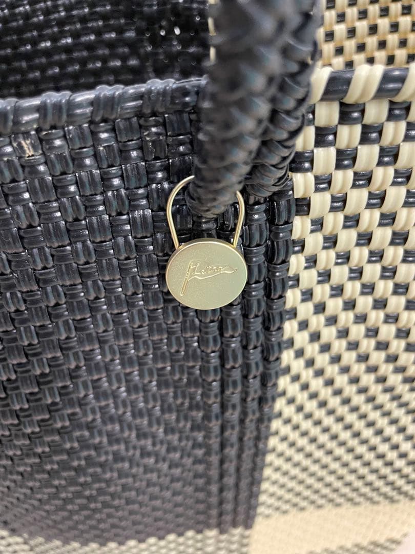 M*9様 レトラ　クロスライン　メルカドバッグ Cream / Black Mサ