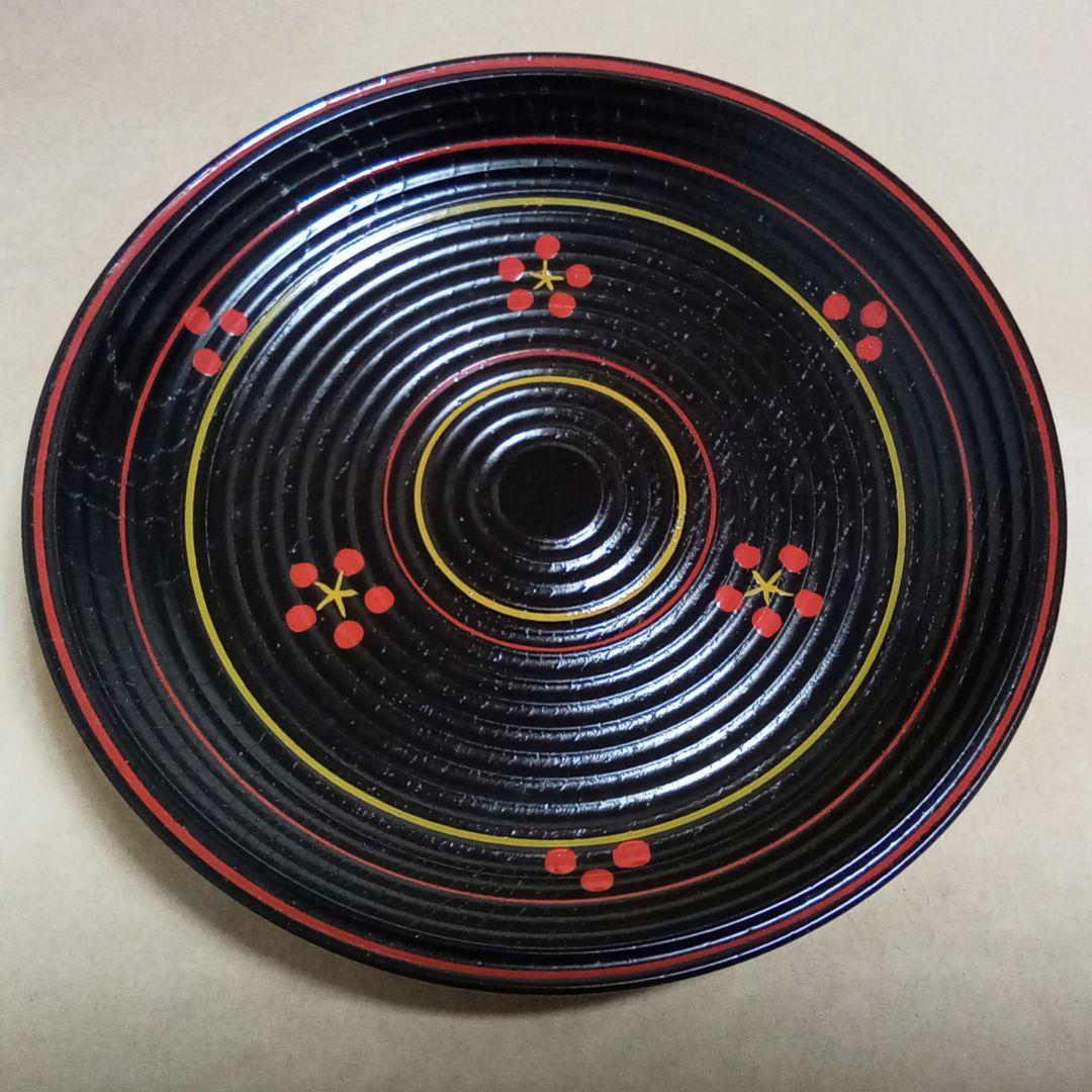 銘々盆　梅鉢絵　５客　雅峯