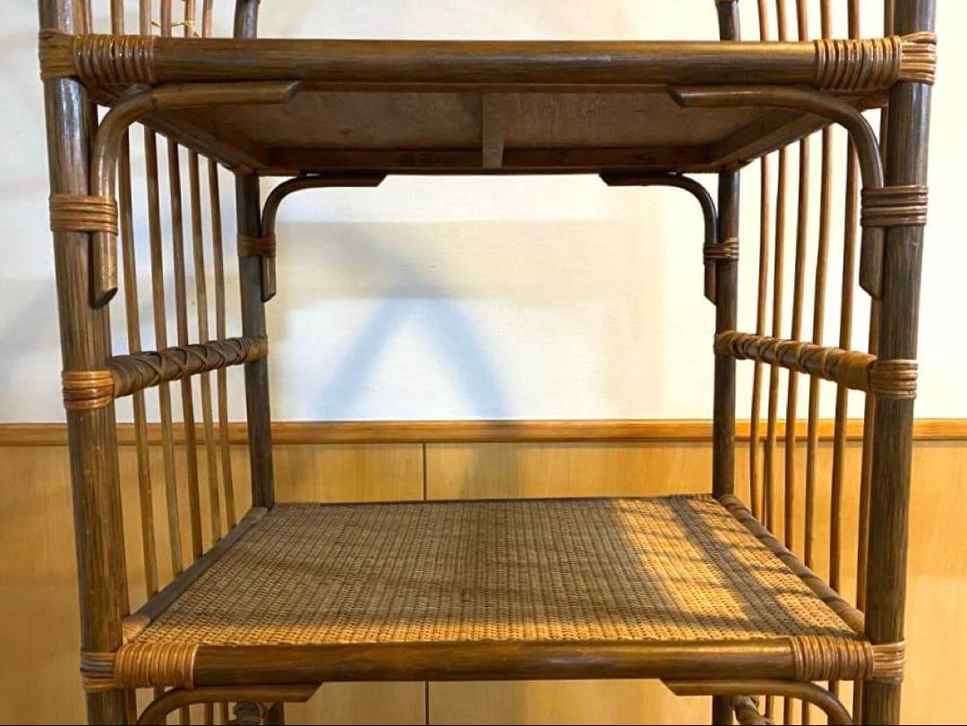 ラタン✴︎アーチ型✴︎オープンシェルフ✴︎アンティーク✴︎4段✴︎インテリア✴︎冬の模様替え