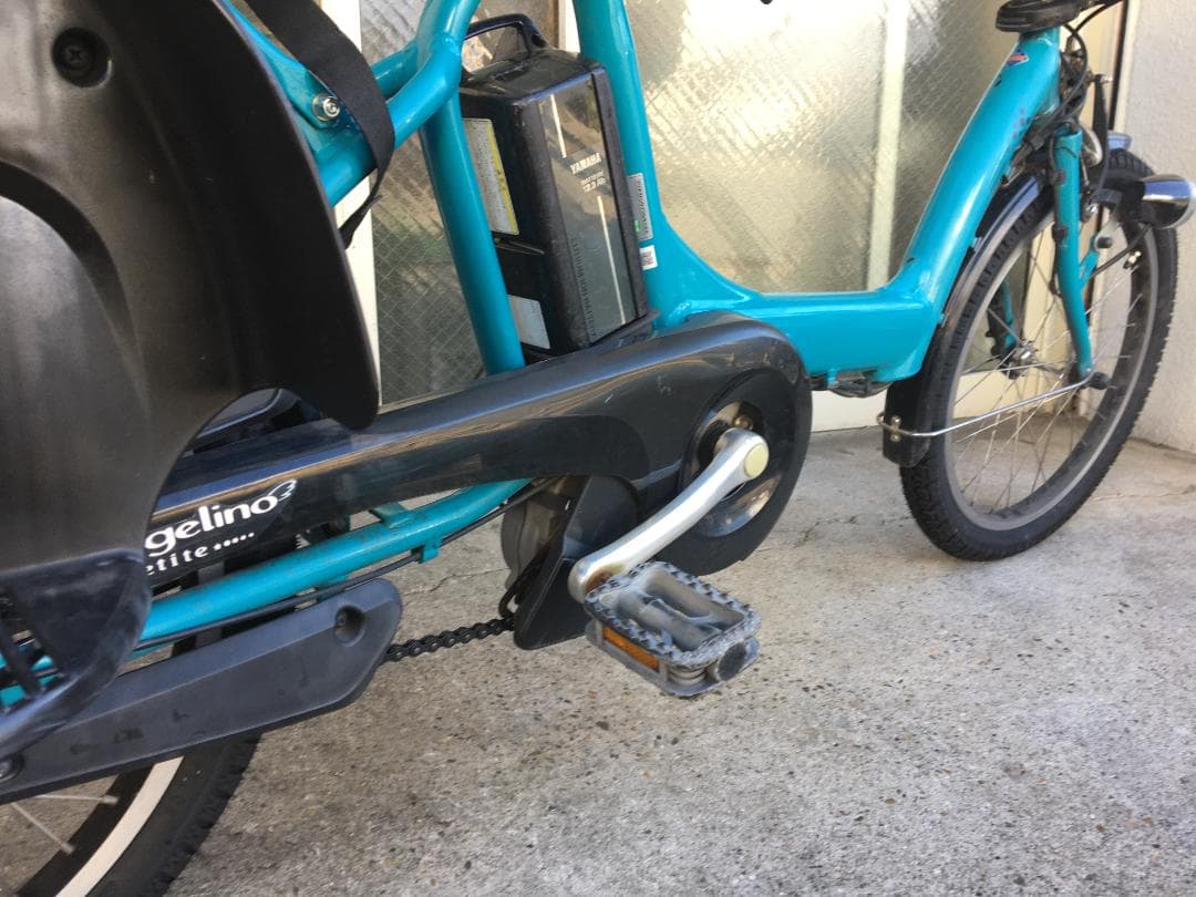 地域限定送料無料　アンジェリーノプティット　子供乗せ　青系　神戸市　電動自転車