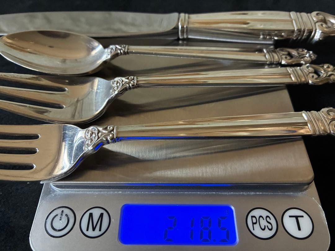 【ロイヤルデニッシュ】スターリングシルバー　カトラリー4本セット