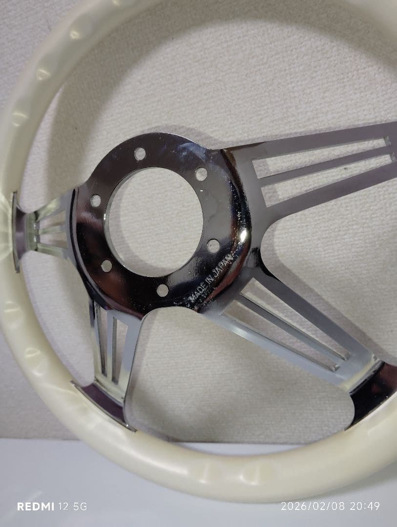 ステアリング　ホワイト　コンケーブ(当時物)