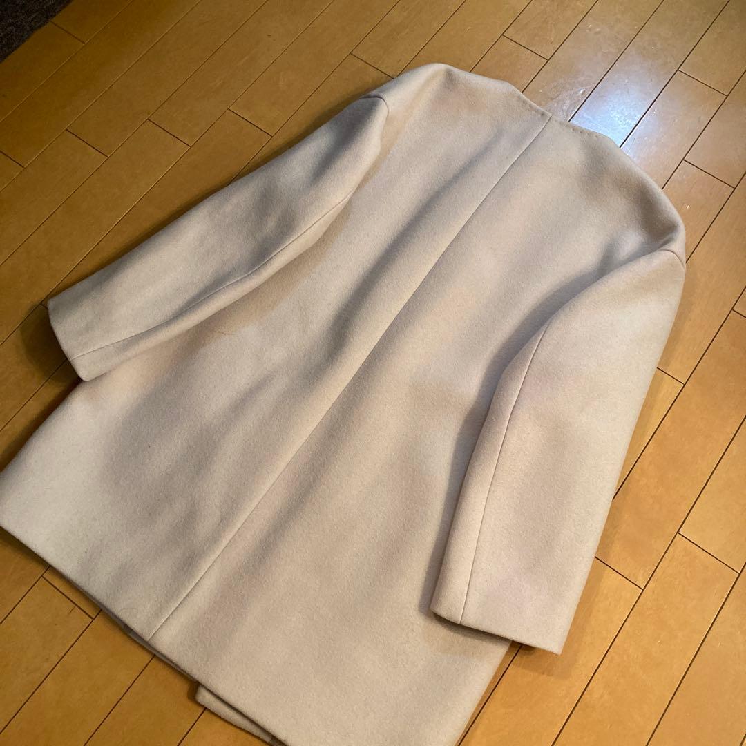 ドゥロワー drawer アイボリーコート　ウール100% 38