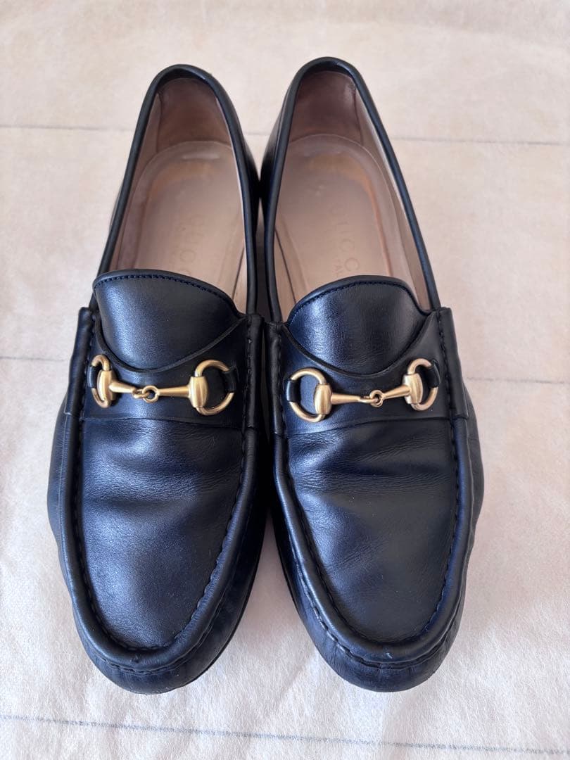 グッチGUCCI ☆ホースビットレザー ローファー 保存袋付きモカシン