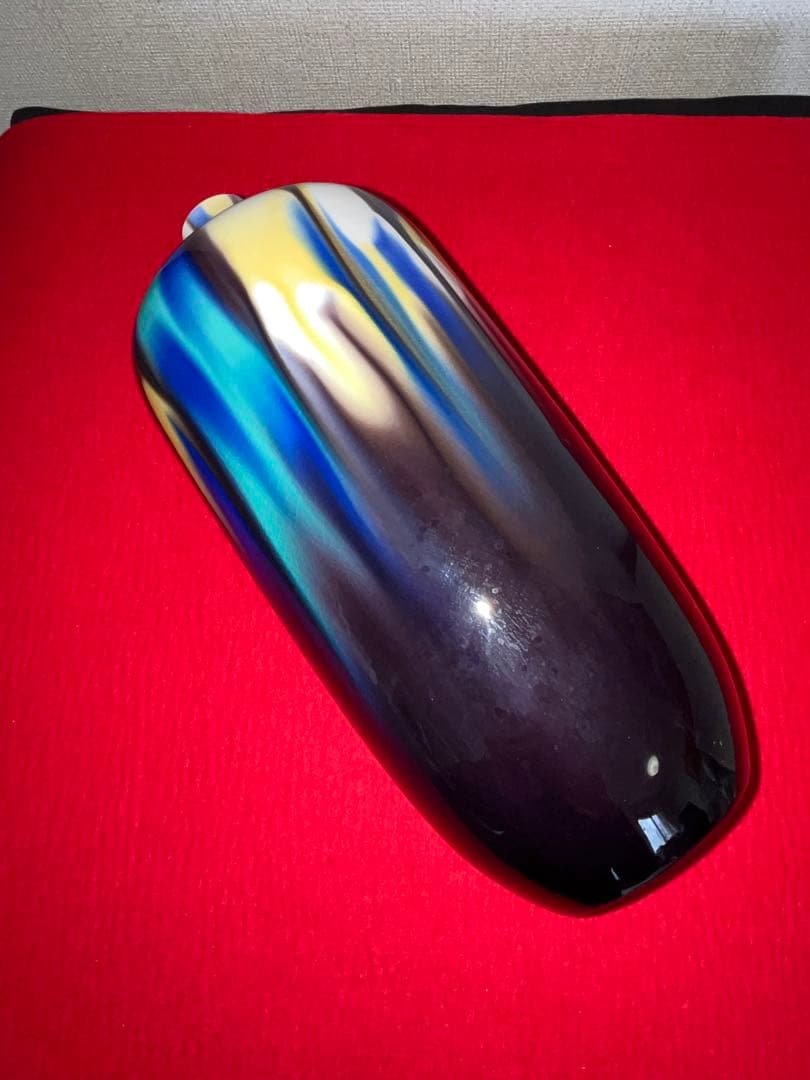 人間国宝 徳田八十吉 (正彦銘) 彩釉 壺 約26cm T251 共箱 陶歴