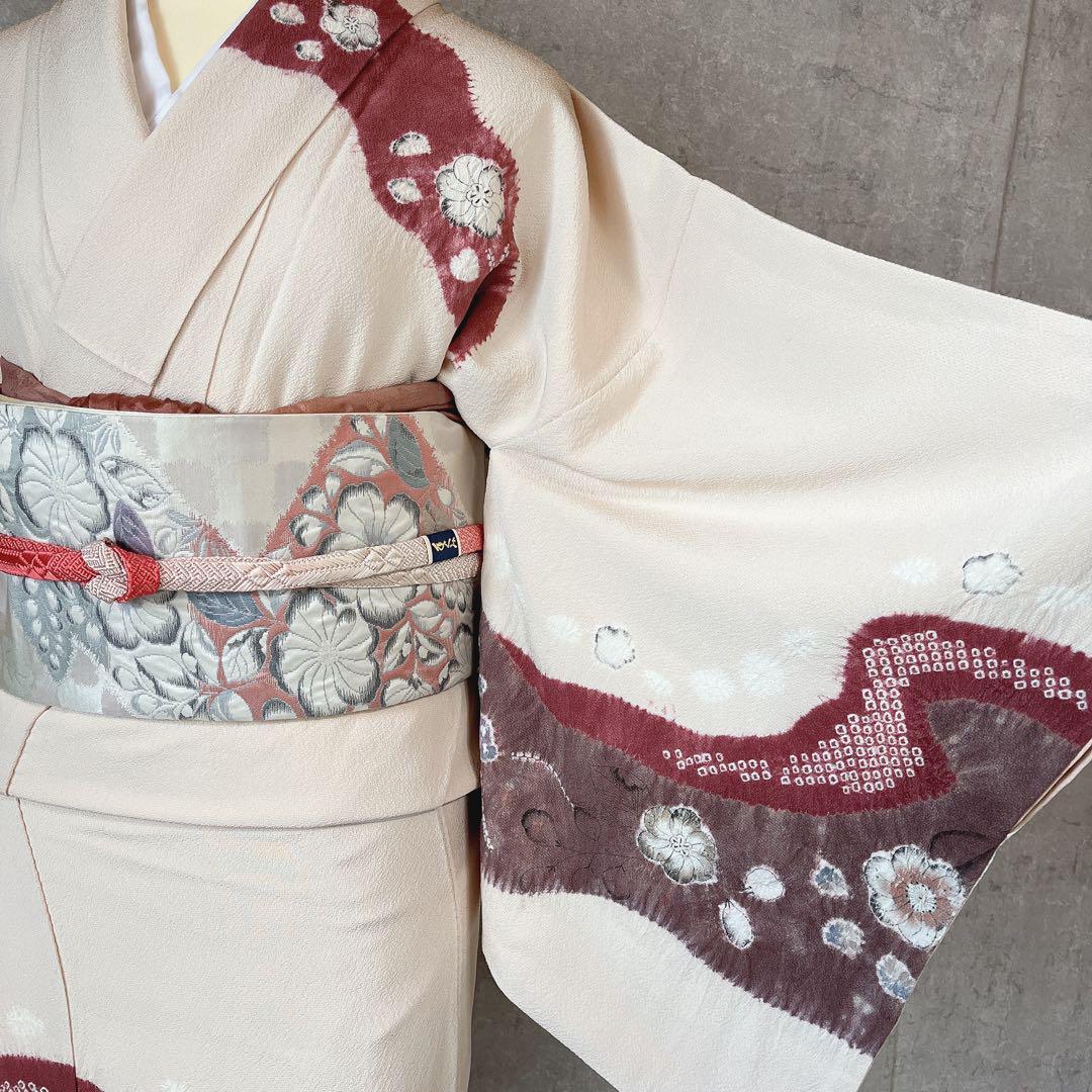 訪問着フルセット　着物　正絹　辻ヶ花　大人ピンク　K4