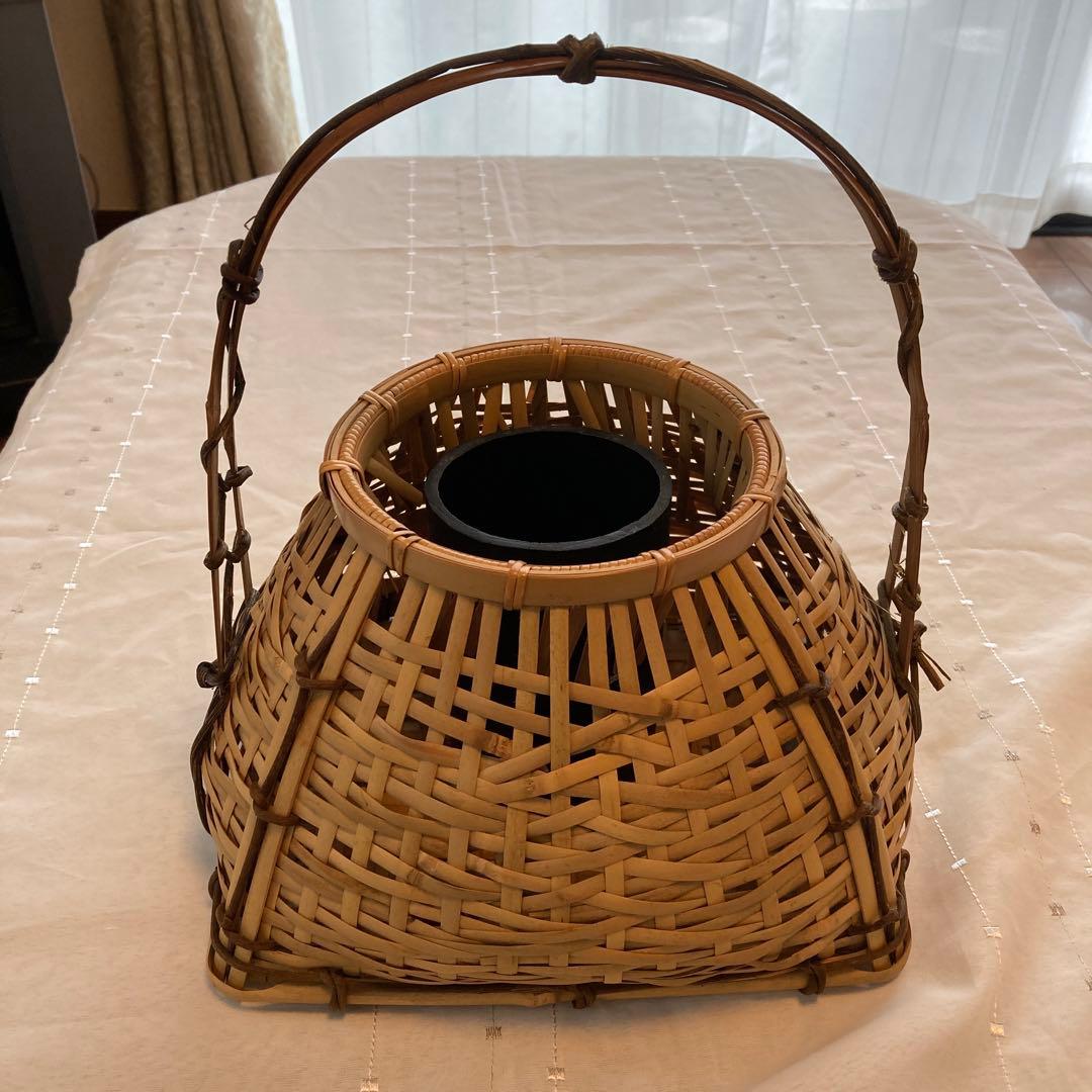 茶道具　花入　宗全籠　 栗田元竺造