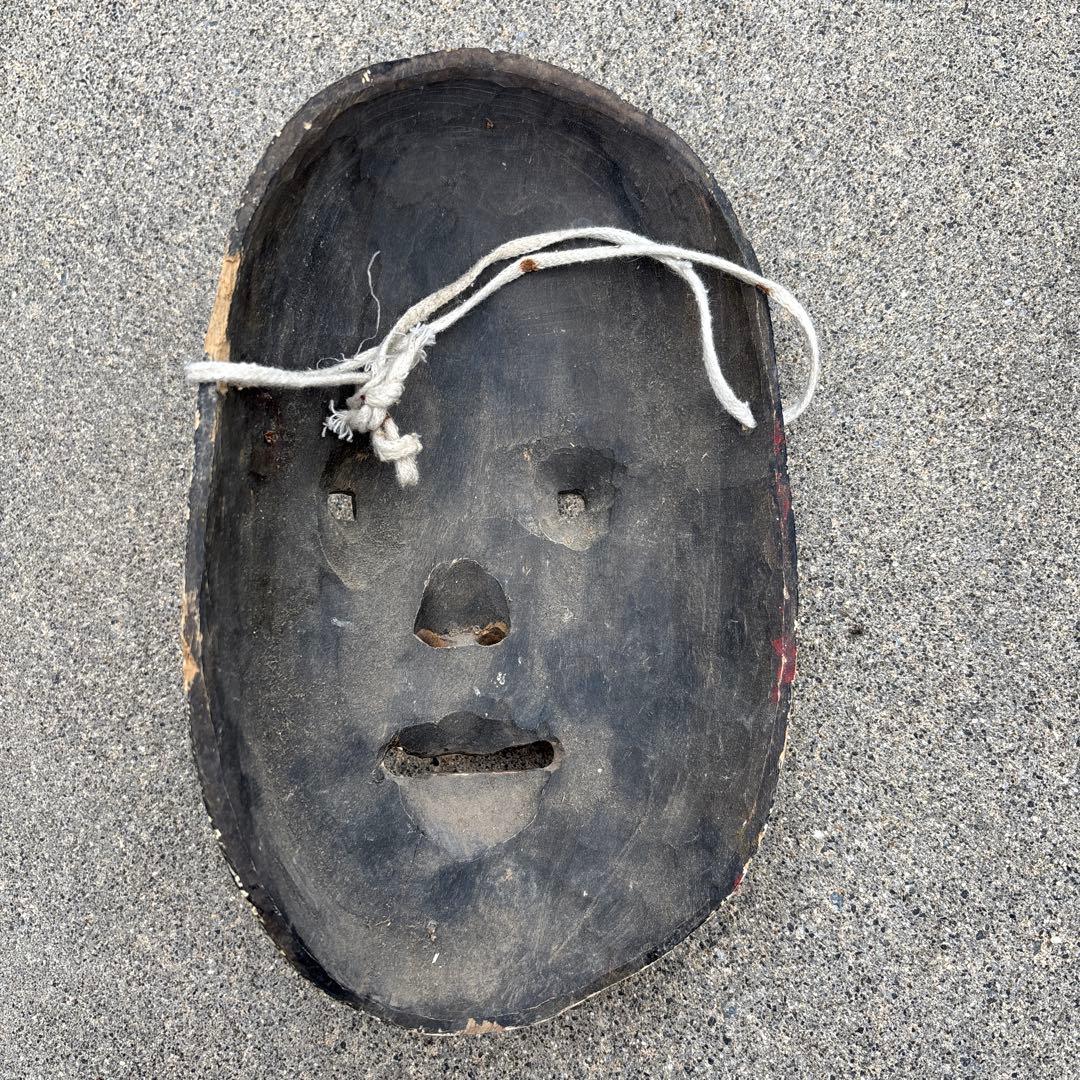 大正ロマン　能面 微笑みの木製お面