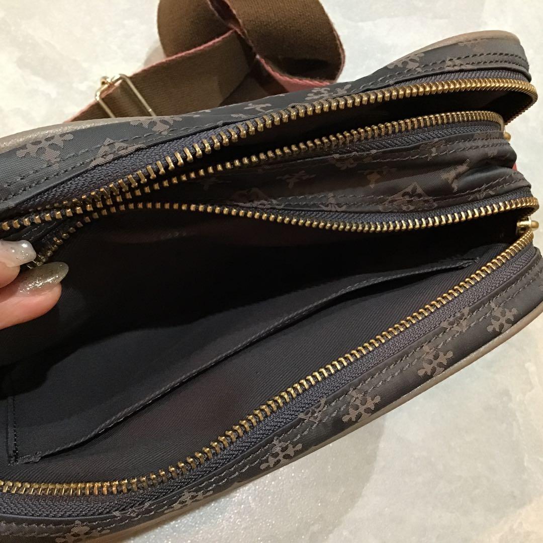 【ラシット】ショルダーバッグ ダークブラウン ピンク