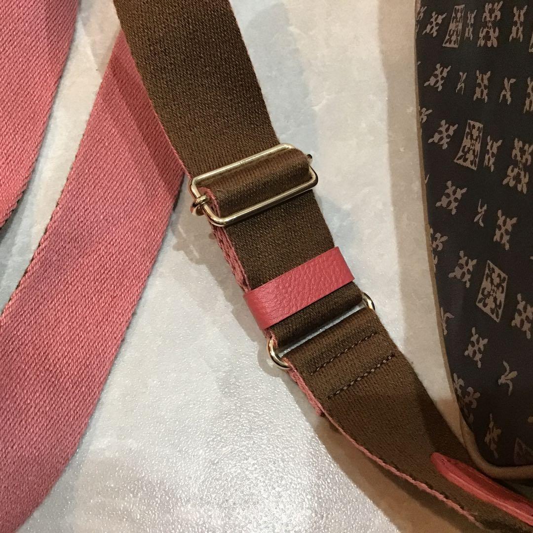 【ラシット】ショルダーバッグ ダークブラウン ピンク