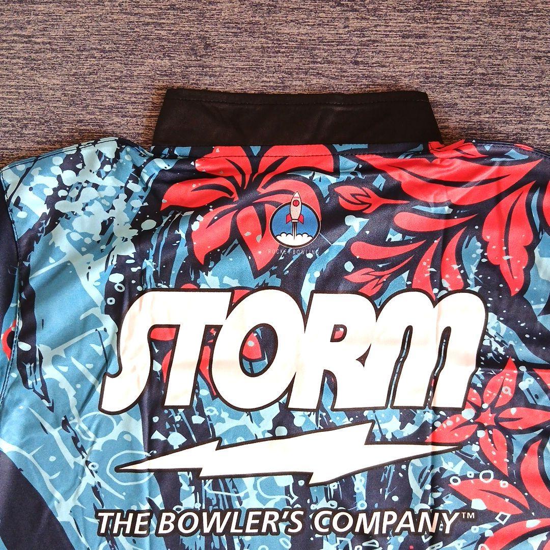 ✨新品✨ボウリングウェア　STORM　日本サイズL　ブルー　海の華