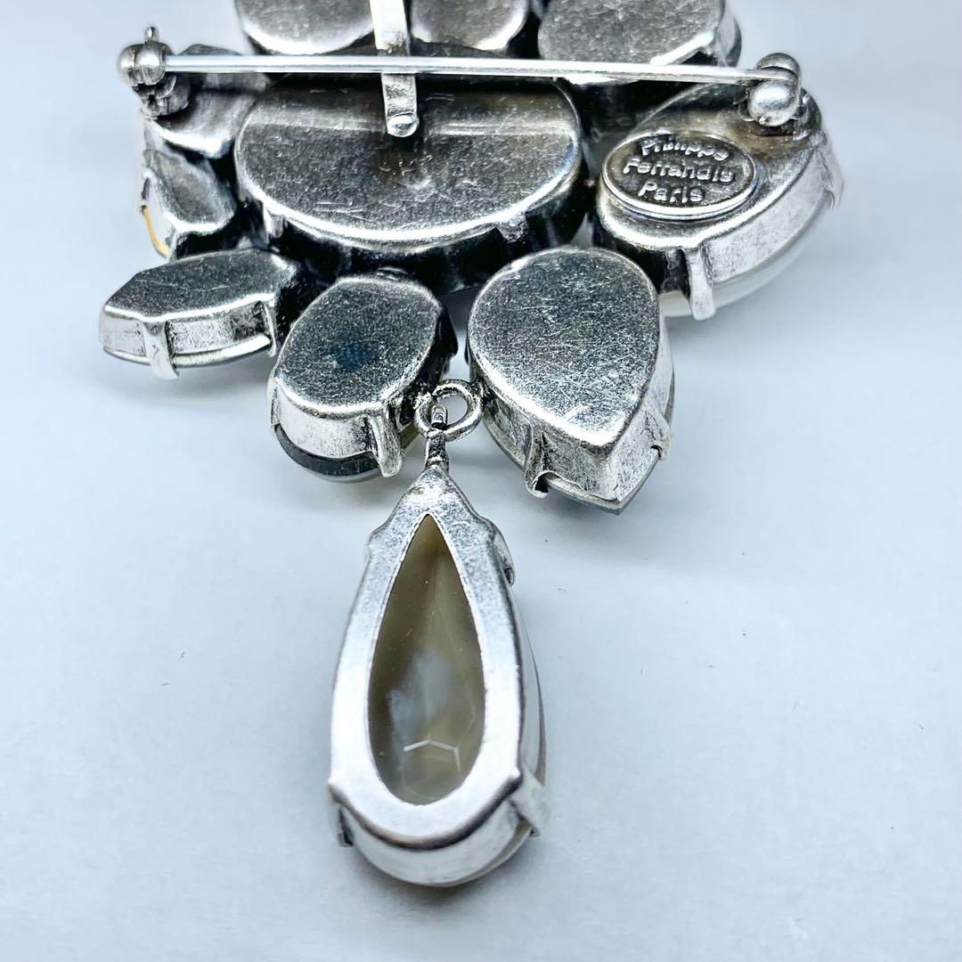 希少 フィリップフェランディス ブローチ ビジュー 蝶装飾 クリスタルストーン