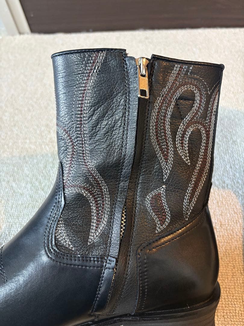 Flame Zip-up Heel Boot ブーツ　サイドジップ　us8.5