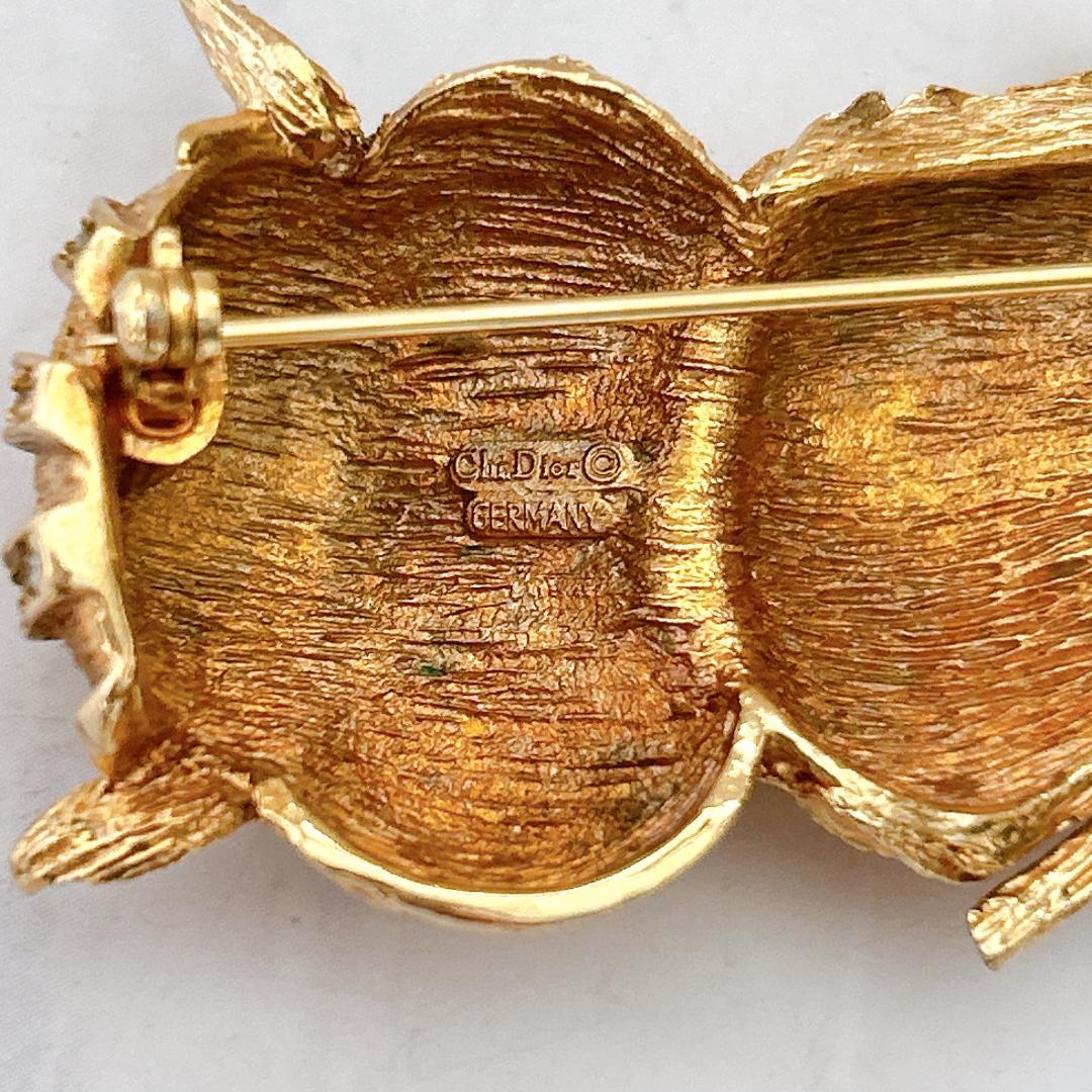 ジ*ン様 Christian Dior ブローチ　フクロウモチーフ　現状品　ヴィ