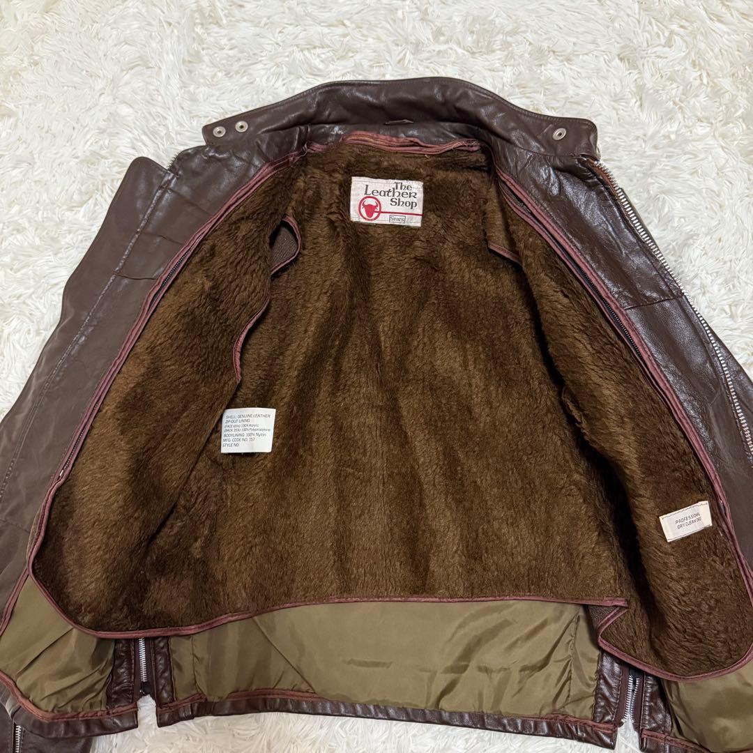 80年代　シアーズ　シングルライダースジャケット　42