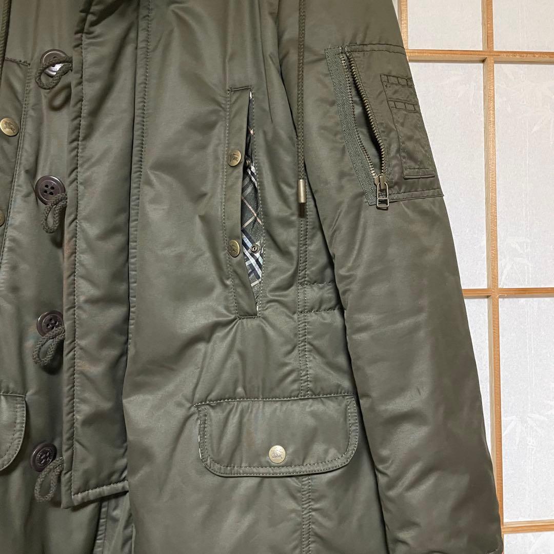 ◆中古美品　BURBERRY モッズコートラクーンファー付き/カーキ38(Ｍ)
