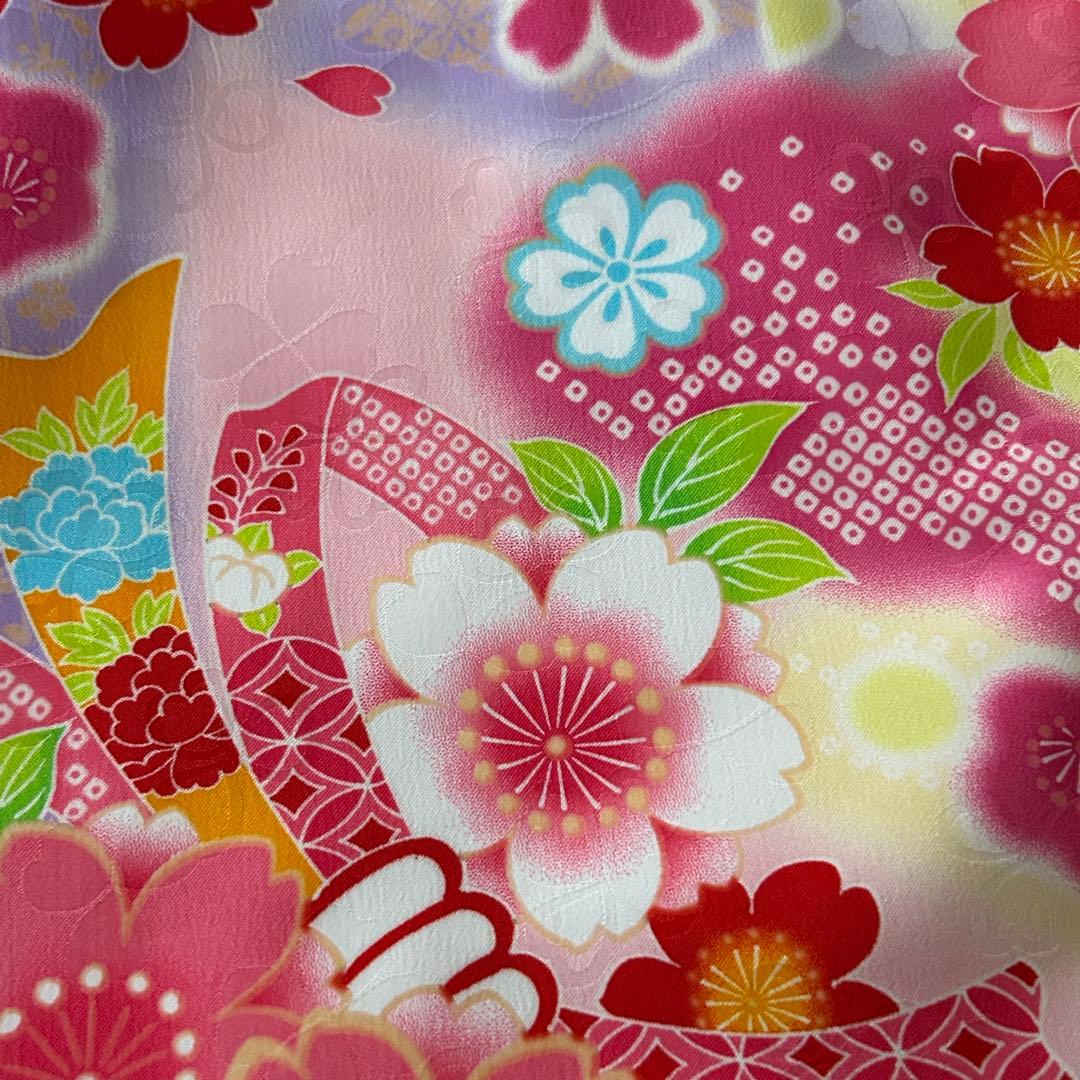 式部浪漫　着付け簡単腰紐いらず七五三3歳被布セット赤ピンク　日本製