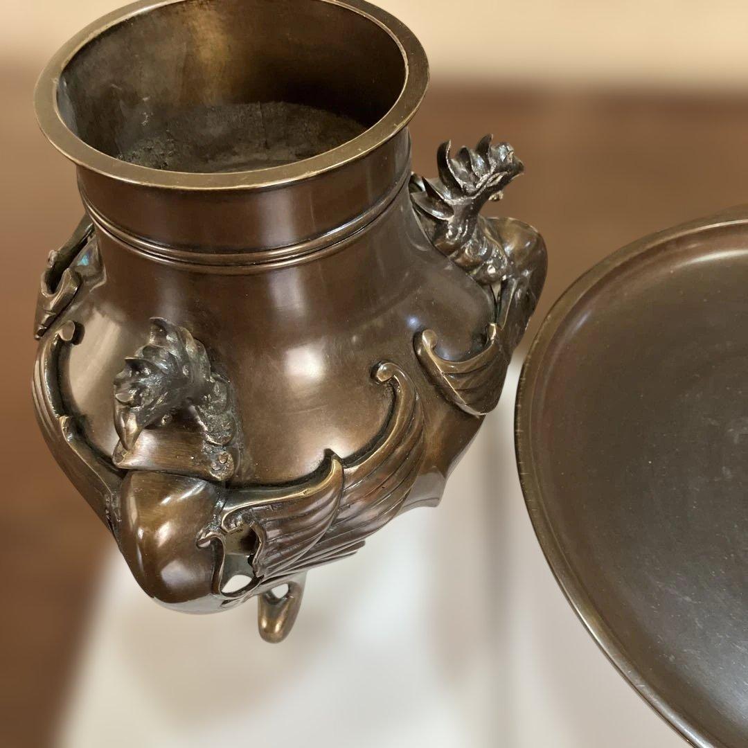 茶道具・花器花瓶　薄端・鳳凰足　ビンテージ　古道具(蔵出し骨董品)