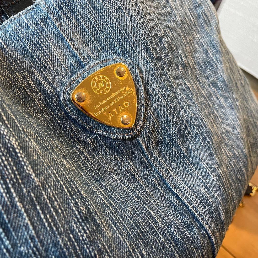 極美品　アタオ　エルヴィ　ハンドバッグ　ショルダーバッグ　デニム