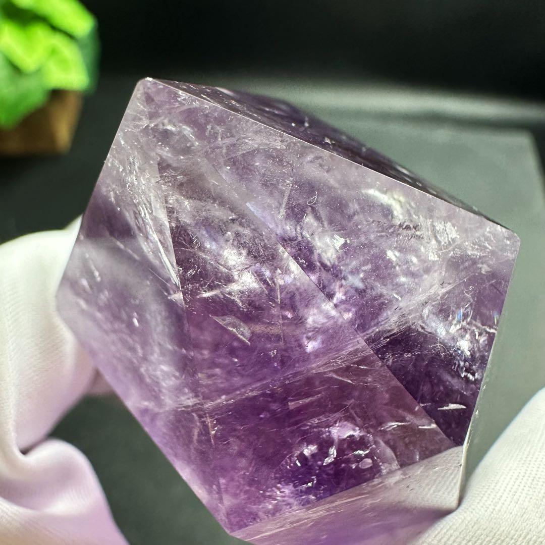 高品質❗️レインボー☆アメジスト 六角柱 パワーストーン天然石 原石A1061