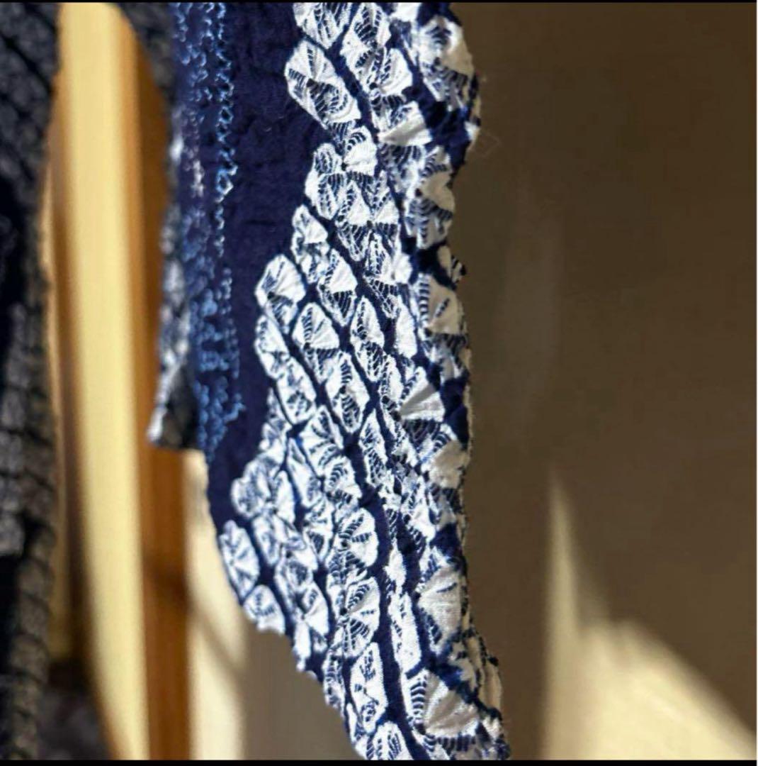 有松鳴海絞り浴衣フルセット4点　美品高級浴衣＋夏正絹帯＋夏正絹帯締め＋夏帯揚げ