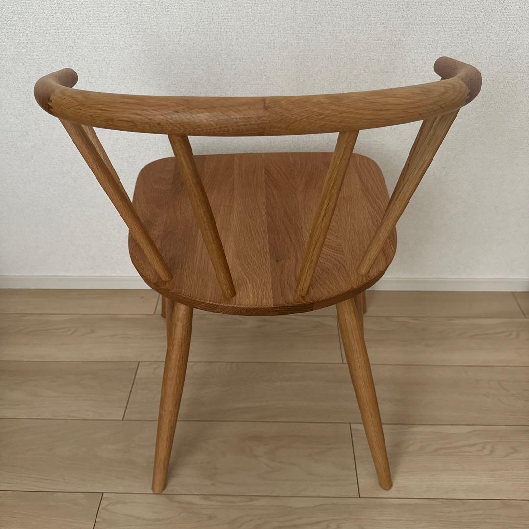 【直接引取】【廃盤】無印良品　オーク材 アームチェア 丸脚 2脚