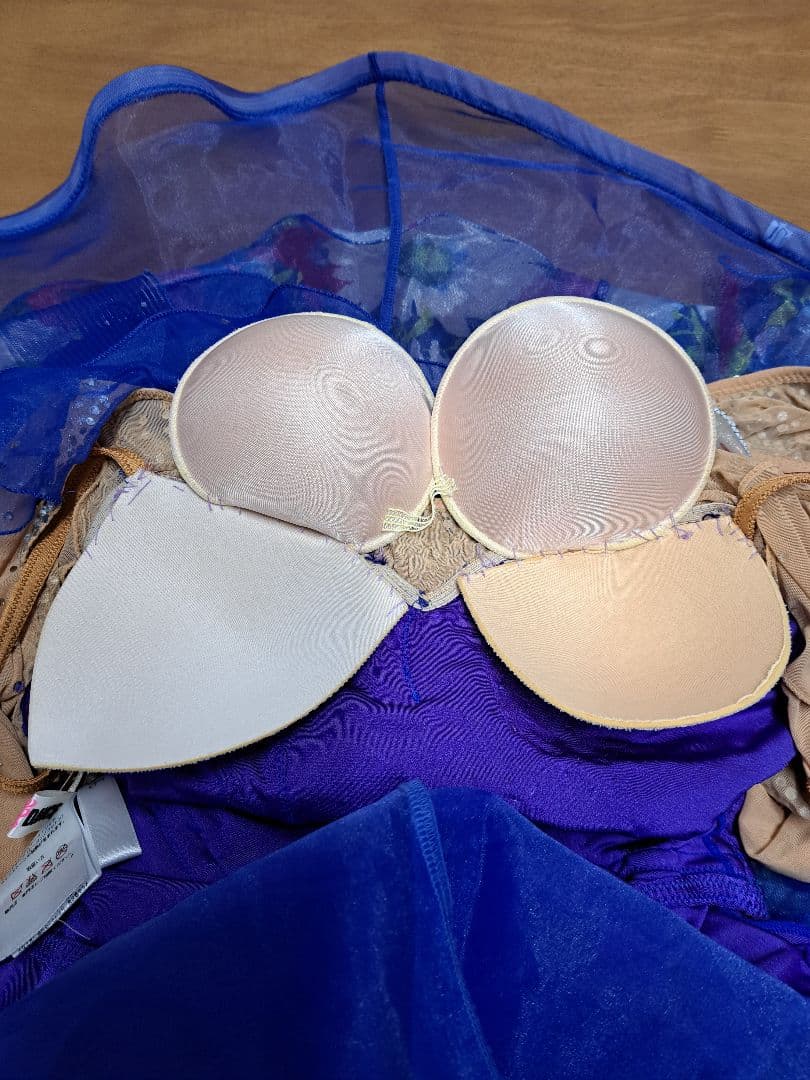 タカダンス　ドレス　ブルー　プリント花柄