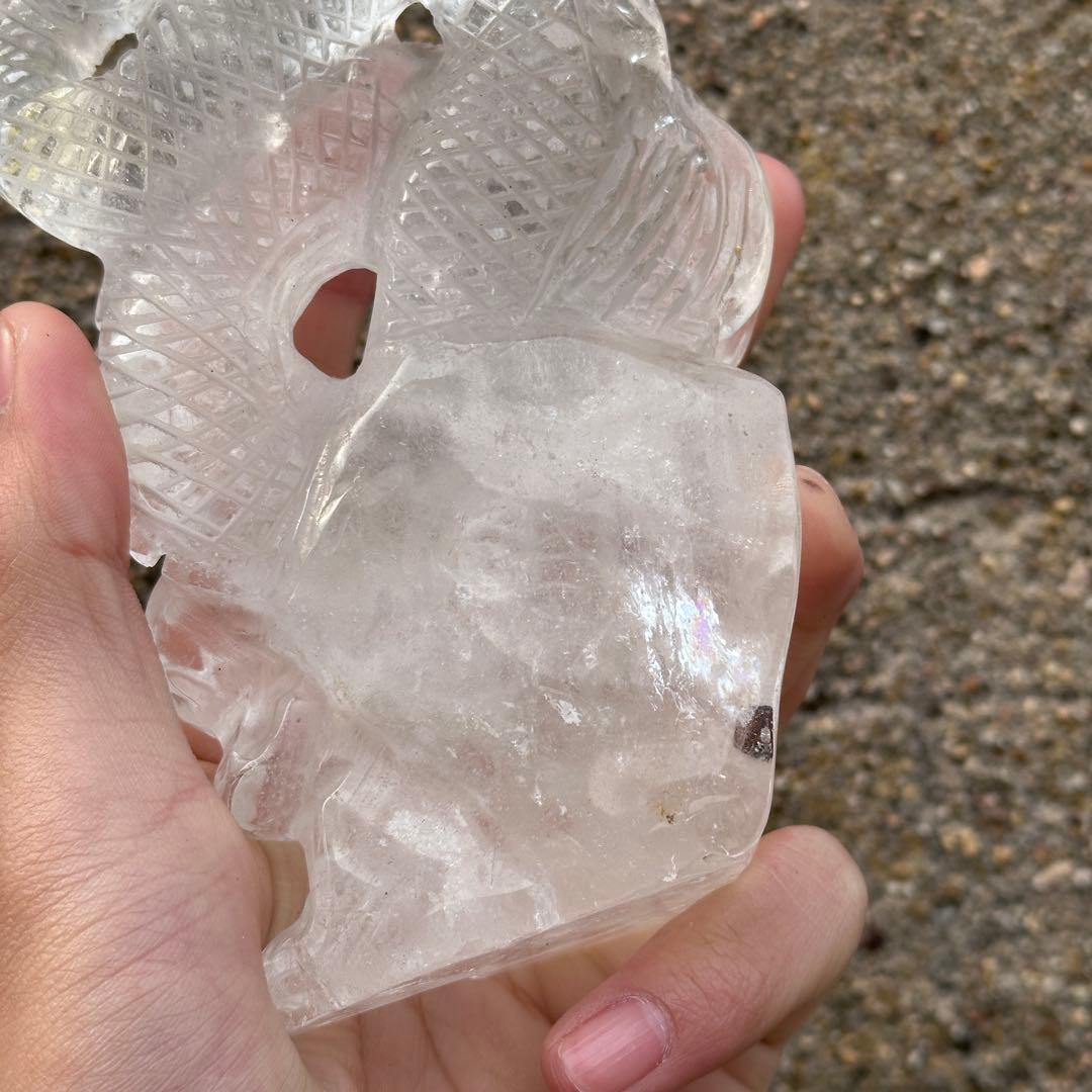 天然石 水晶の龍　置物　ご購入前に在庫確認必要G.182