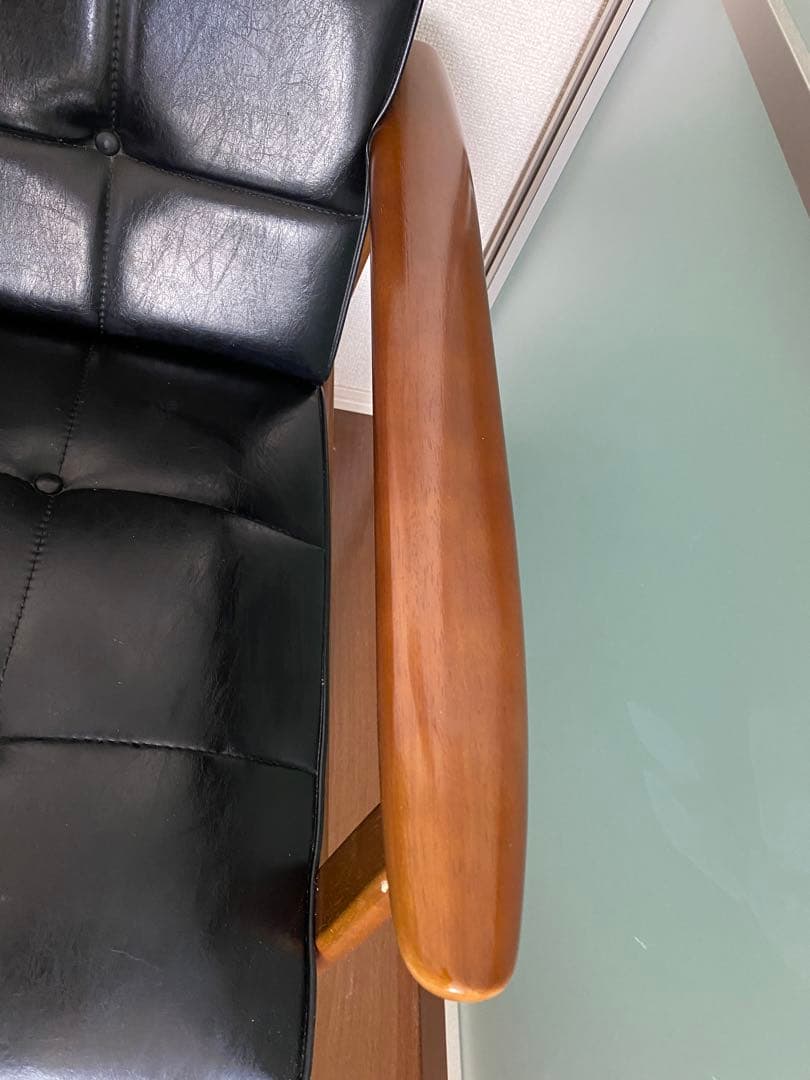 【美品】カリモク60 Kチェア2シーターソファ ブラック　限定50周年復刻ロゴ