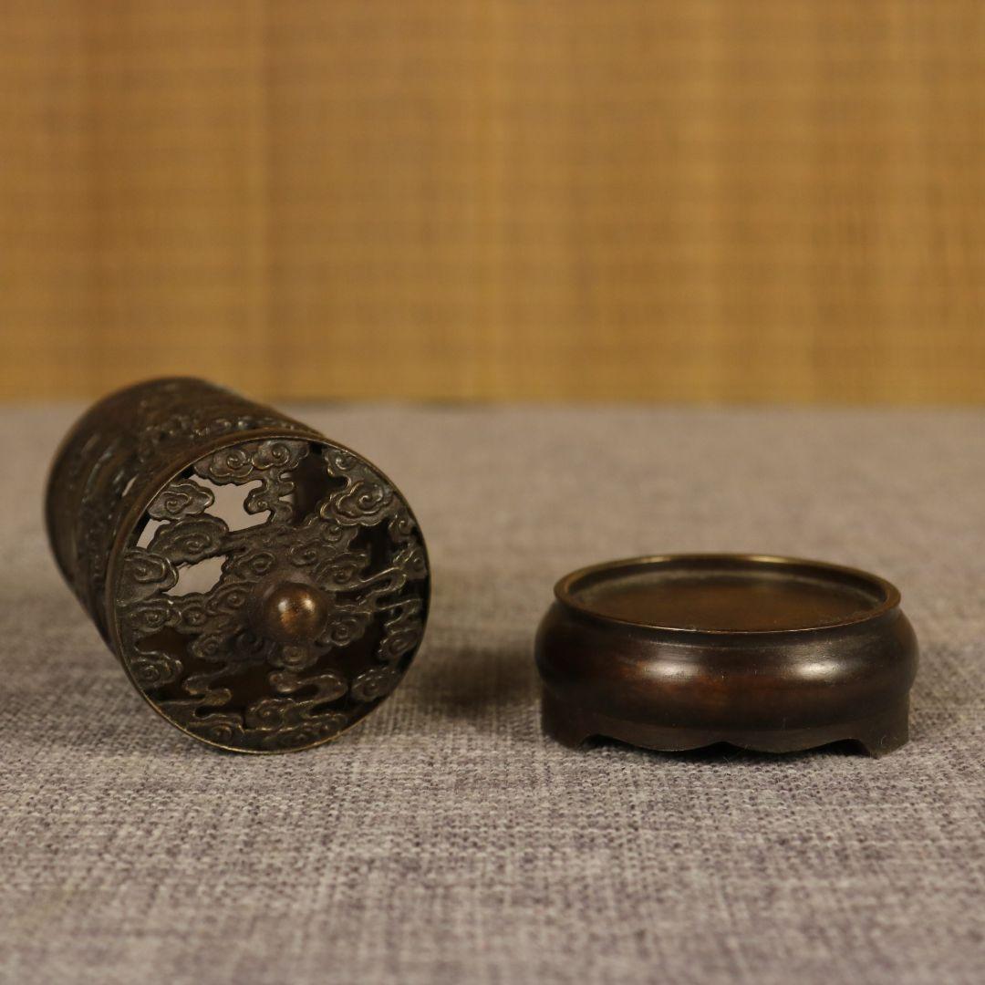 銅 細工 九龍筆箱 文房用品 書道具 文房具 工芸品 美術品 置物