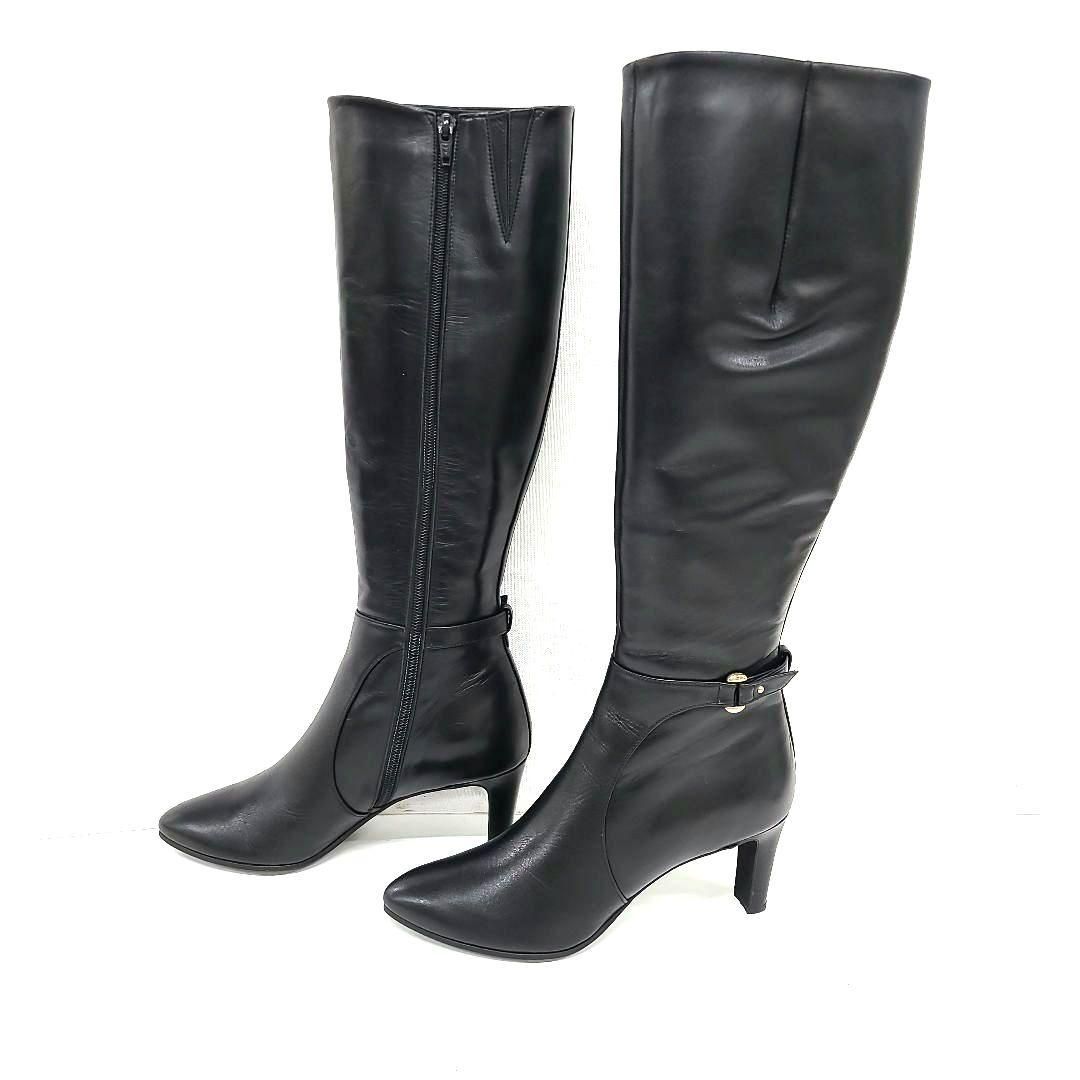 【日本製】UNTITLED カーフスキンロングブーツ 24.0　美脚