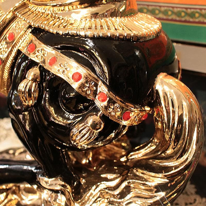 跳ね馬のオブジェ 大 黒馬 置物 風水 インテリア 113-354