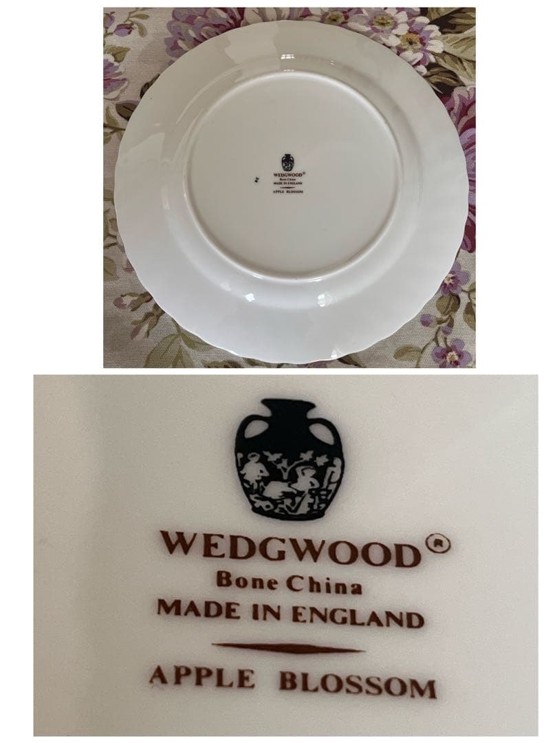 【黒壺美品】英国製　ウェッジウッド★アップルブロッサム★デザートプレート　6枚